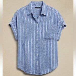 Banana Republic Linen Short Sleeve button-up